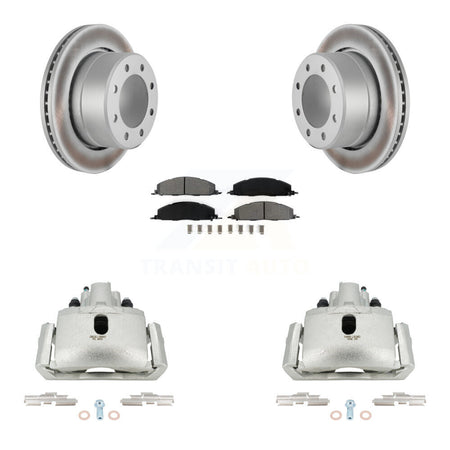 Rear Brake Caliper Coat Rotors Semi-Metallic Pad Kit For 2012 Ram 1500 With 8 Lug Wheels KCG-100080S