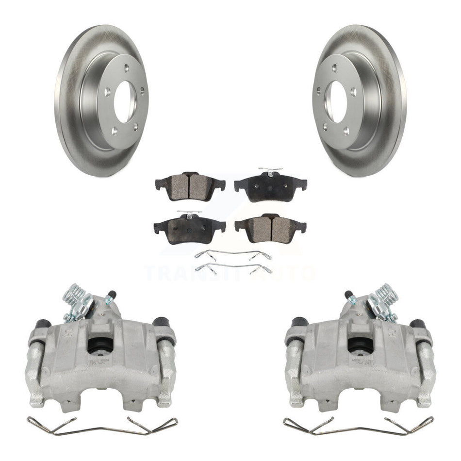 Rear Disc Brake Caliper Coated Rotors And Semi-Metallic Pads Kit For Mazda 3 Sport KCG-100081P