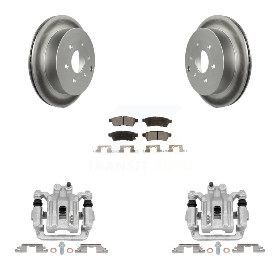 Rear Brake Caliper Coat Rotors Ceramic Pad Kit For Nissan Frontier Xterra Suzuki Equator KCG-100081T