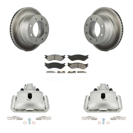 Rear Brake Caliper Coat Rotor Semi-Metallic Pad Kit For Dodge Ram 1500 With 8 Lug Wheels KCG-100082S