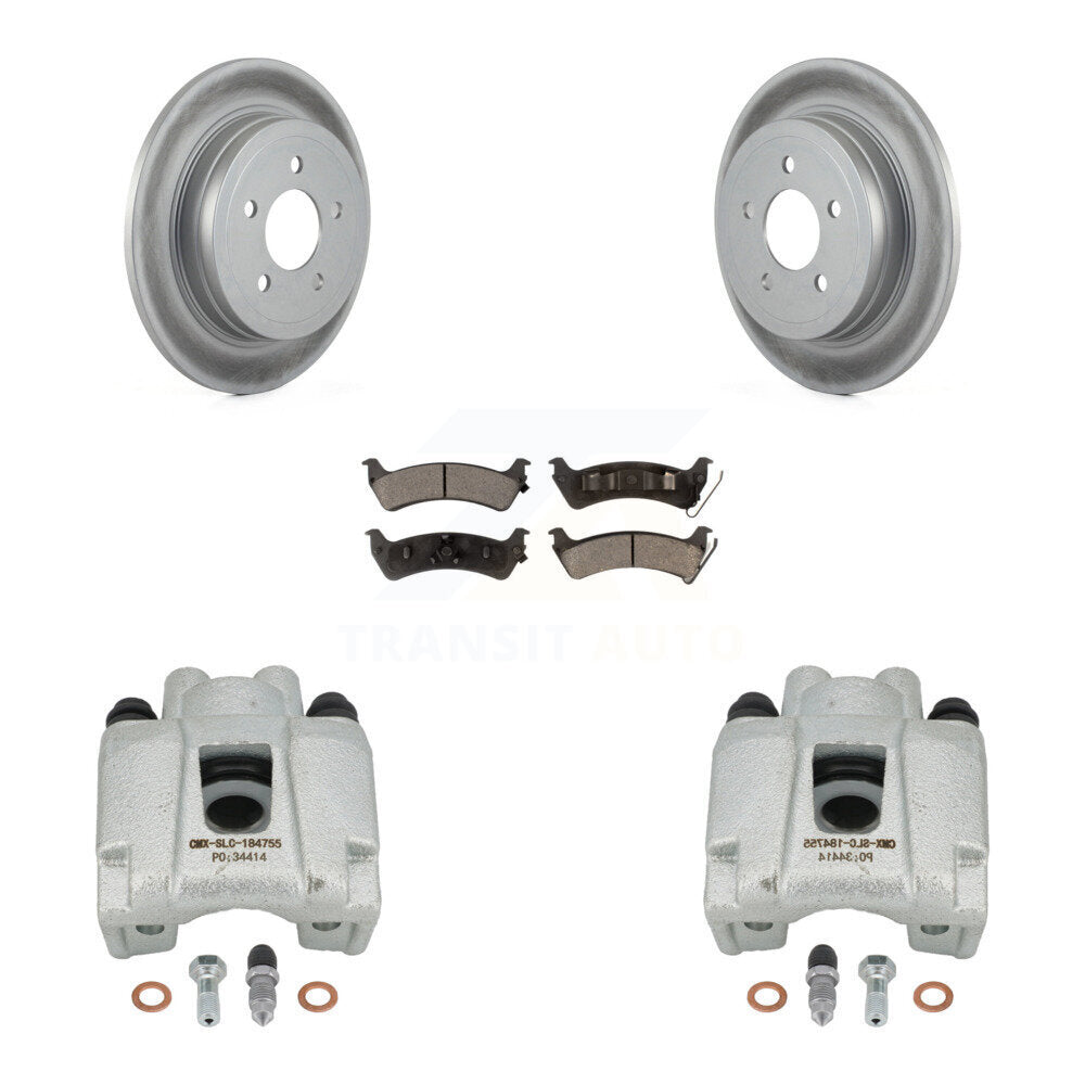 Rear Disc Brake Caliper Coated Rotors And Ceramic Pads Kit For Ford Explorer Sport Trac KCG-100082T by Transit Auto