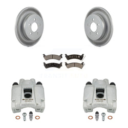 Rear Disc Brake Caliper Coated Rotors And Ceramic Pads Kit For Ford Explorer Sport Trac KCG-100082T