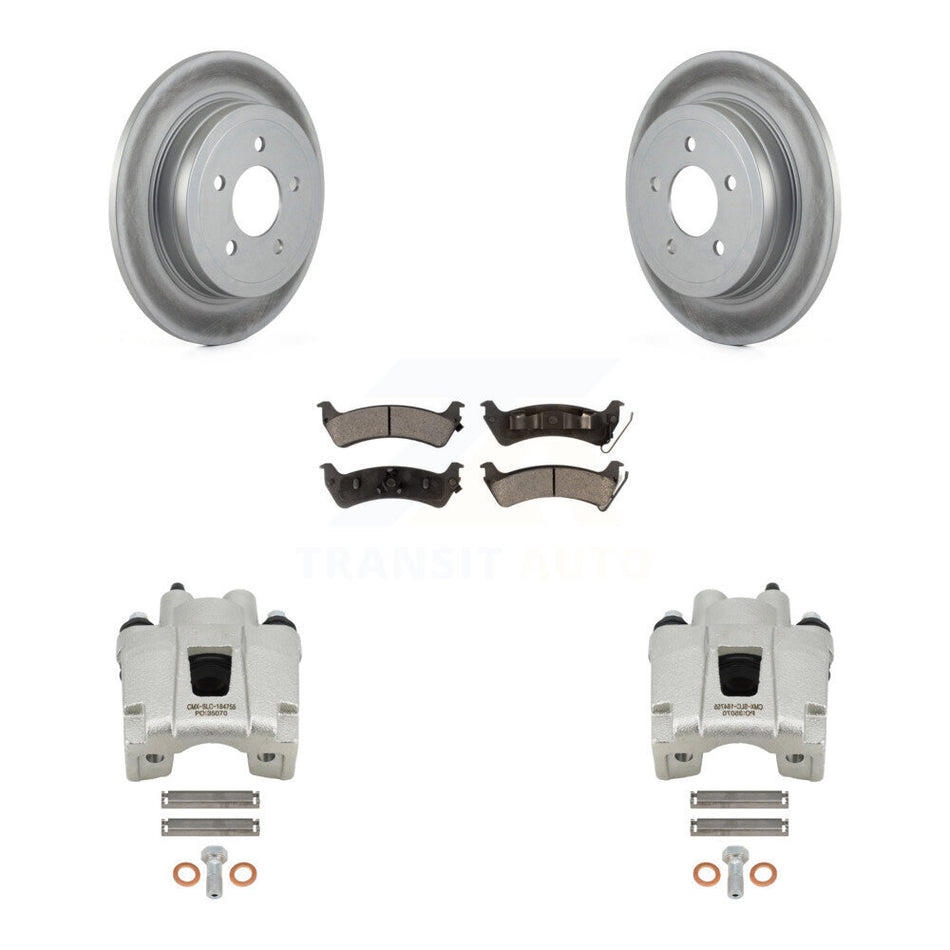 Rear Disc Brake Caliper Coated Rotors And Ceramic Pads Kit For Ford Explorer Sport Trac KCG-100082T