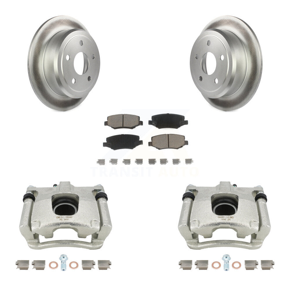 Rear Disc Brake Caliper Coated Rotors And Ceramic Pads Kit For Jeep Wrangler JK KCG-100084C by Transit Auto