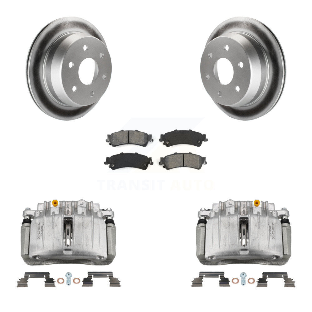 Rear Brake Caliper Coat Rotor Semi-Metallic Pad Kit For Chevrolet Silverado 1500 Classic KCG-100084S