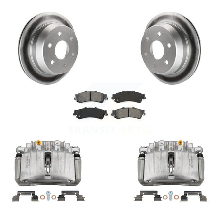 Rear Brake Caliper Coat Rotor Semi-Metallic Pad Kit For Chevrolet Silverado 1500 Classic KCG-100084S