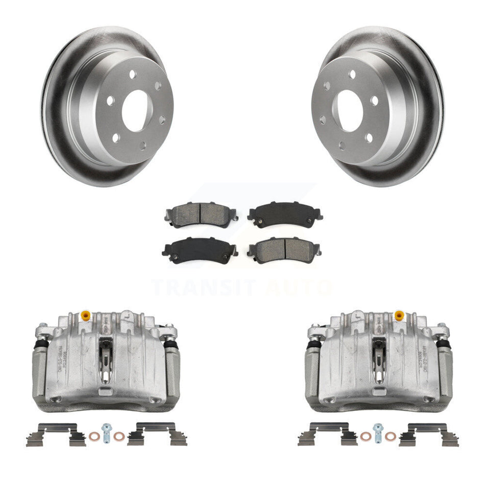 Rear Brake Caliper Coat Rotor Semi-Metallic Pad Kit For Chevrolet Silverado 1500 Classic KCG-100084S