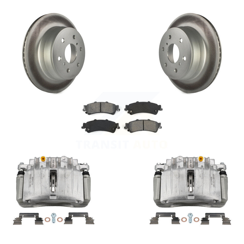 Rear Disc Brake Caliper Coat Rotor And Semi-Metallic Pad Kit For GMC Sierra 1500 Classic KCG-100085S