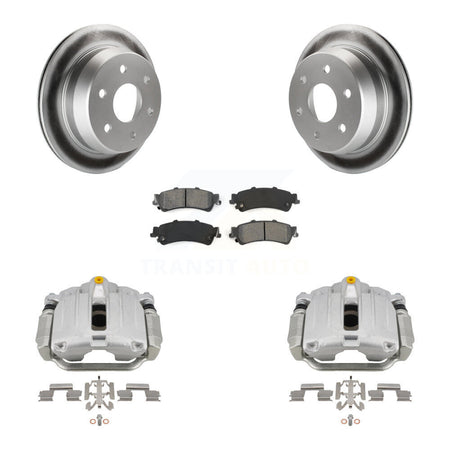 Rear Brake Caliper Coat Rotors Semi-Metallic Pad Kit For Chevrolet GMC Silverado 1500 XL KCG-100086S