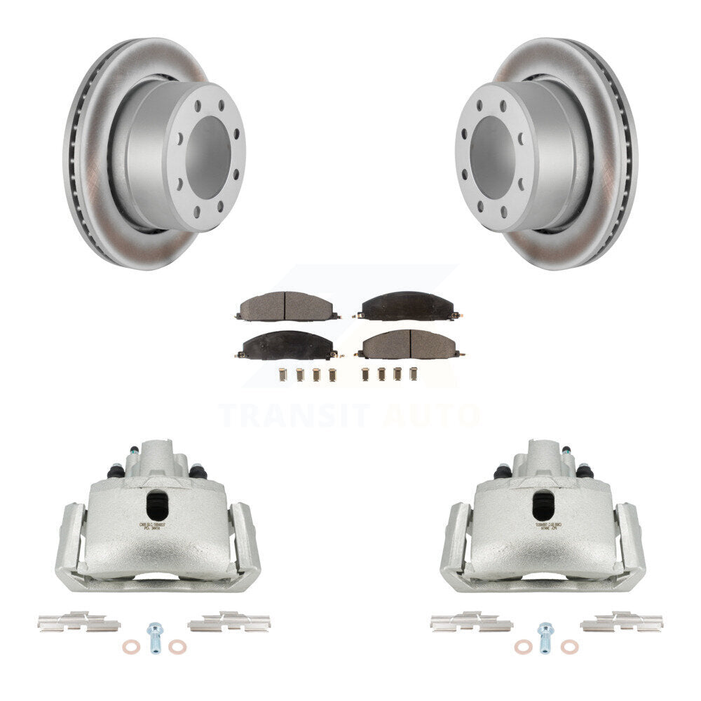 Rear Brake Caliper Coat Rotors Semi-Metallic Pad Kit For 2012 Ram 1500 With 8 Lug Wheels KCG-100088P