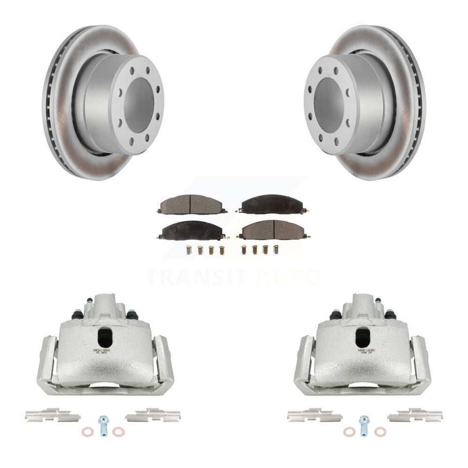 Rear Brake Caliper Coat Rotors Semi-Metallic Pad Kit For 2012 Ram 1500 With 8 Lug Wheels KCG-100088P