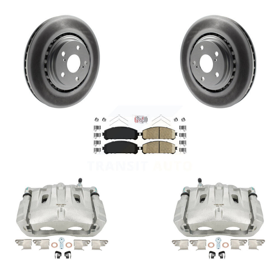 Front Disc Brake Caliper Coated Rotors And Ceramic Pads Kit For Toyota Highlander Sienna Lexus RX350 KCG-100089N