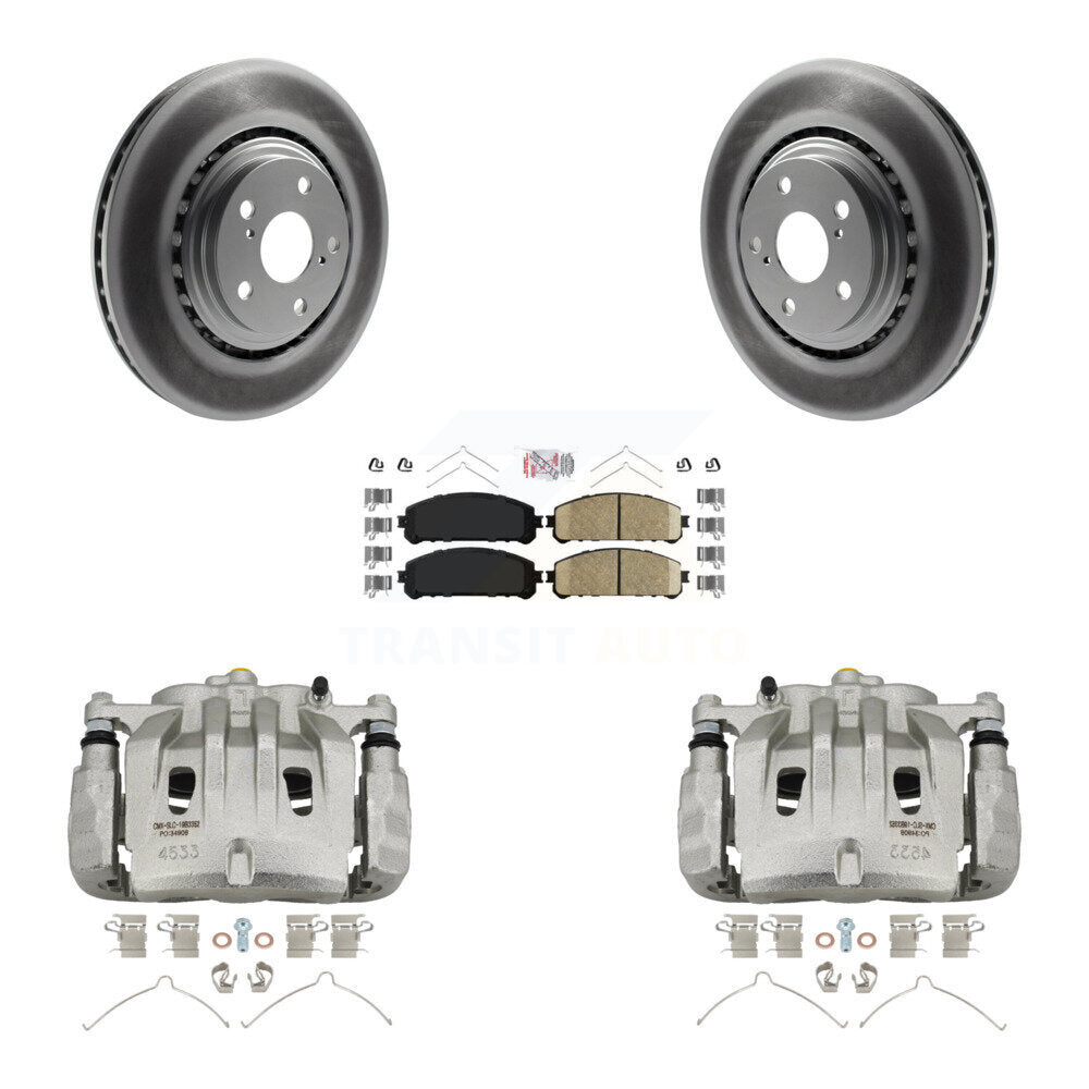 Front Brake Caliper Coat Rotor & Ceramic Pad Kit For Lexus RX350 Toyota Highlander NX300 KCG-100091N