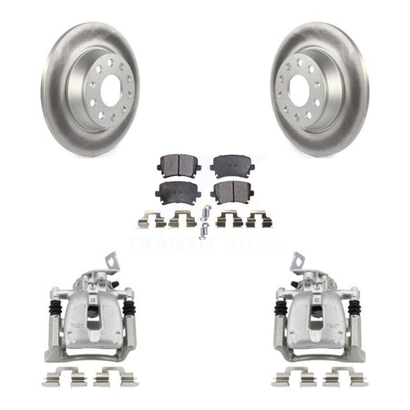 Rear Disc Brake Caliper Coated Rotors And Ceramic Pads Kit For Volkswagen CC Passat KCG-100091T