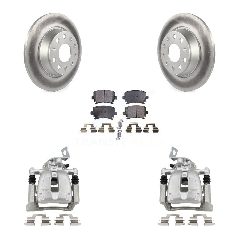 Rear Disc Brake Caliper Coated Rotors And Ceramic Pads Kit For Volkswagen CC Passat KCG-100091T
