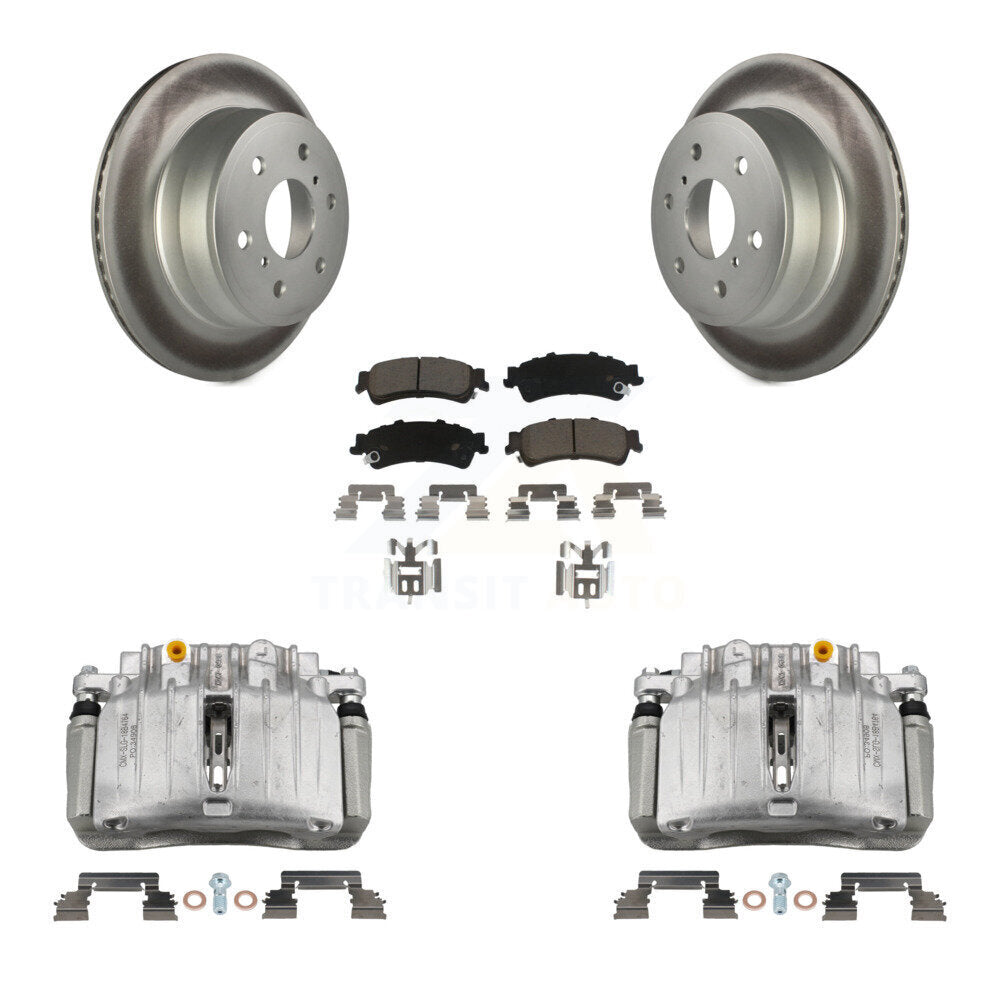 Rear Disc Brake Caliper Coated Rotors And Ceramic Pads Kit For GMC Sierra 1500 Classic KCG-100092C