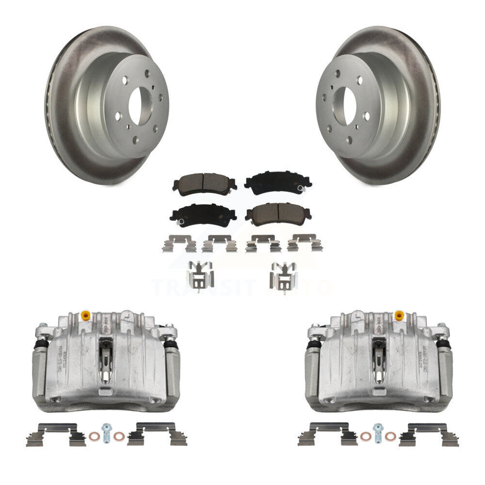 Rear Disc Brake Caliper Coated Rotors And Ceramic Pads Kit For GMC Sierra 1500 Classic KCG-100092C