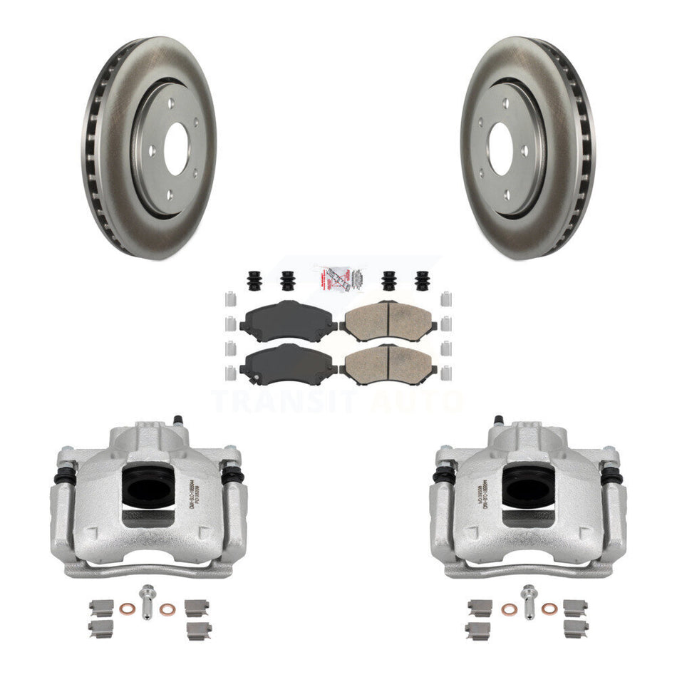 Front Brake Caliper Coat Rotor & Ceramic Pad Kit For Dodge Grand Caravan Chrysler Town KCG-100092N