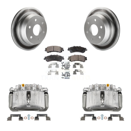 Rear Brake Caliper Coat Rotor Semi-Metallic Pad Kit For Chevrolet Silverado 1500 Classic KCG-100092P