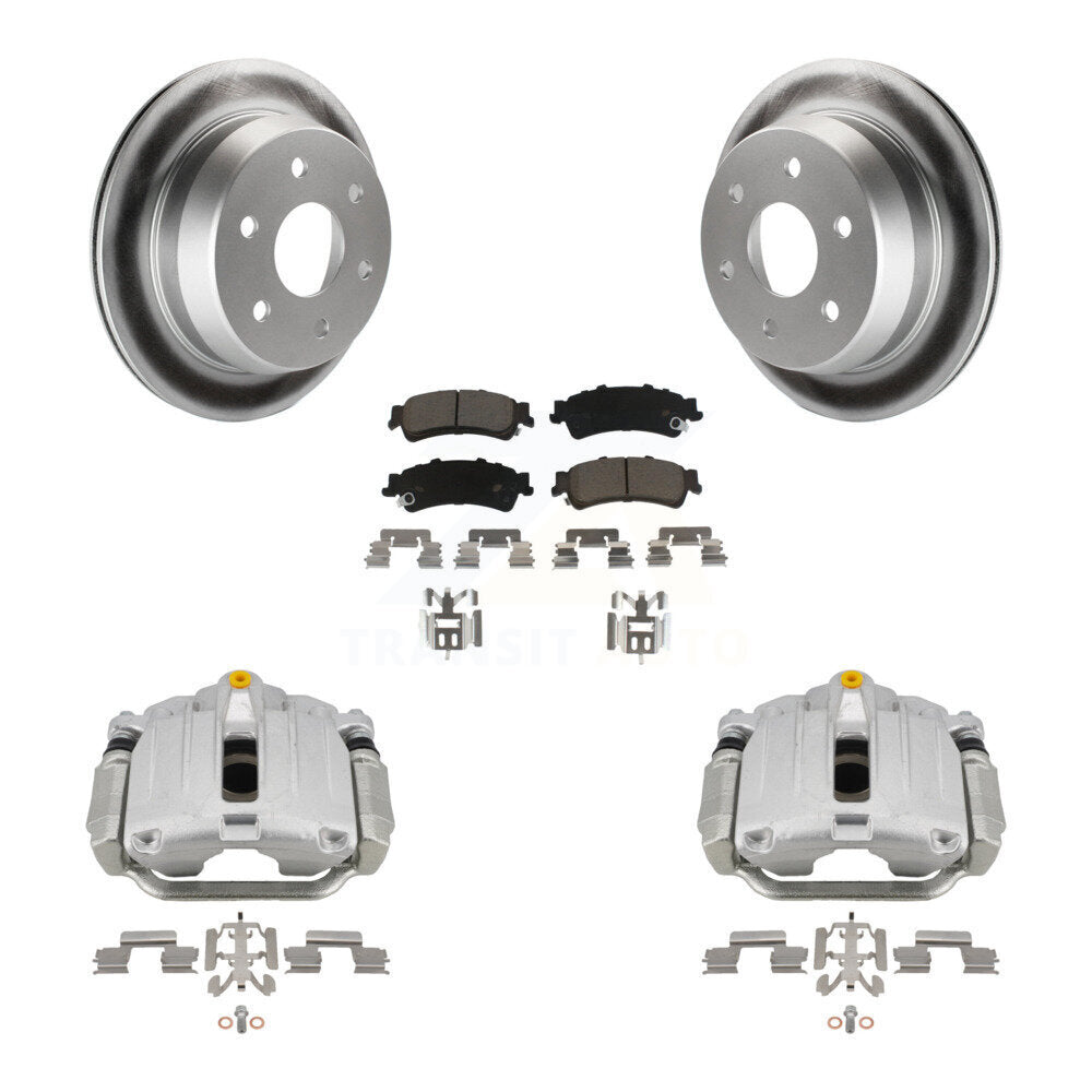 Rear Brake Caliper Coat Rotor Ceramic Pad Kit For Chevrolet GMC Silverado 1500 Sierra XL KCG-100093C