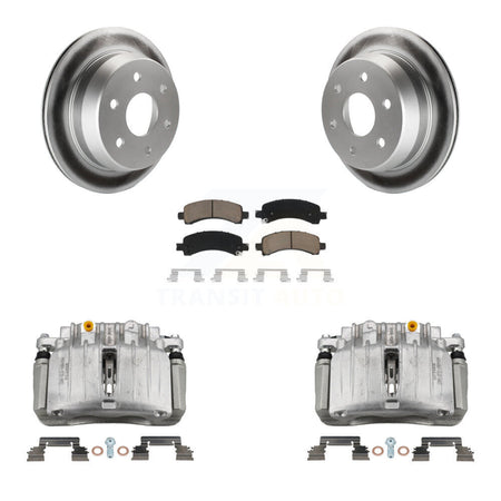 Rear Disc Brake Caliper Coat Rotor Ceramic Pad Kit For 2002 Chevrolet Avalanche 1500 4WD KCG-100094C