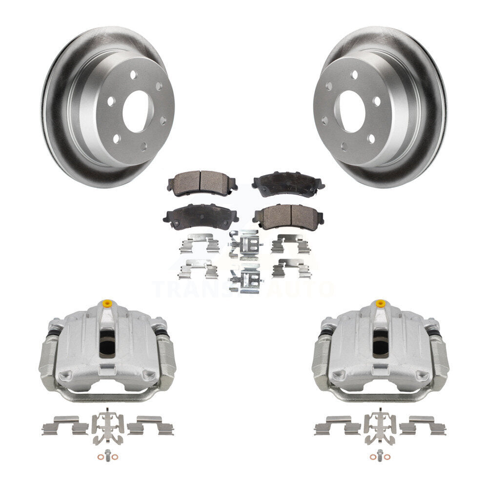Rear Brake Caliper Coat Rotors Semi-Metallic Pad Kit For Chevrolet GMC Silverado 1500 XL KCG-100094P