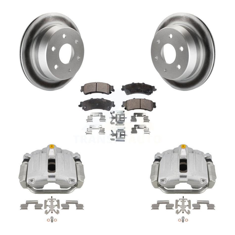 Rear Brake Caliper Coat Rotors Semi-Metallic Pad Kit For Chevrolet GMC Silverado 1500 XL KCG-100094P