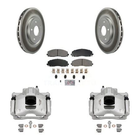 Front Disc Brake Caliper Coat Rotors Semi-Metallic Pad Kit For Volkswagen Routan Ram C/V KCG-100096N