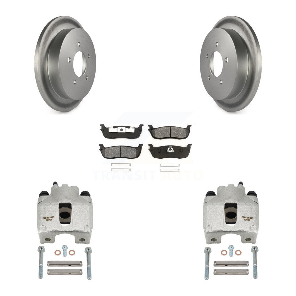 Rear Disc Brake Caliper Coated Rotors And Semi-Metallic Pads Kit For Lincoln Blackwood KCG-100096S