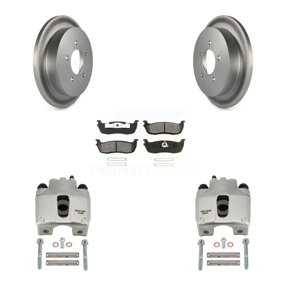Rear Disc Brake Caliper Coated Rotors And Semi-Metallic Pads Kit For Lincoln Blackwood KCG-100097S