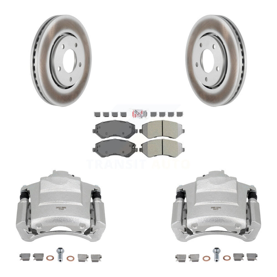 Front Brake Caliper Coat Rotors Semi-Metallic Pad Kit For Dodge Caravan Grand Chrysler & KCG-100098N