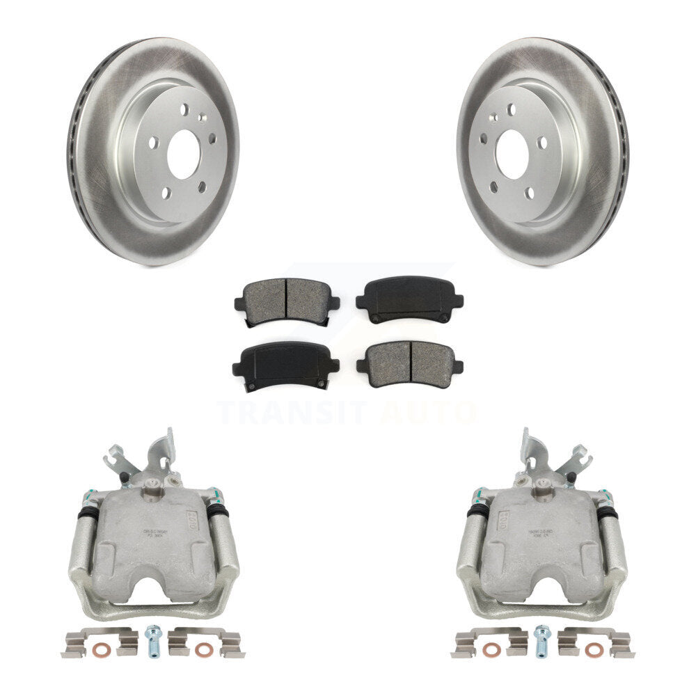 Rear Disc Brake Caliper Coated Rotors And Semi-Metallic Pads Kit For Buick LaCrosse Allure KCG-100098S by Transit Auto