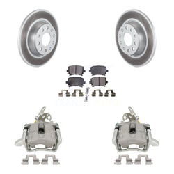 Rear Disc Brake Caliper Coated Rotors And Ceramic Pads Kit For Volkswagen Jetta GTI Audi A3 Quattro KCG-100098T