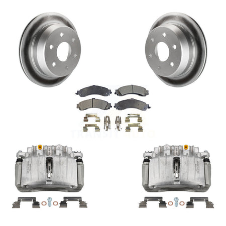 Rear Brake Caliper Coat Rotor Semi-Metallic Pad Kit For 2002 Chevrolet Suburban 1500 4WD KCG-100099P