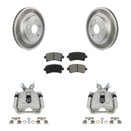 Rear Disc Brake Caliper Coat Rotor & Semi-Metallic Pad Kit For Buick Regal LaCrosse 2.4L KCG-100099S