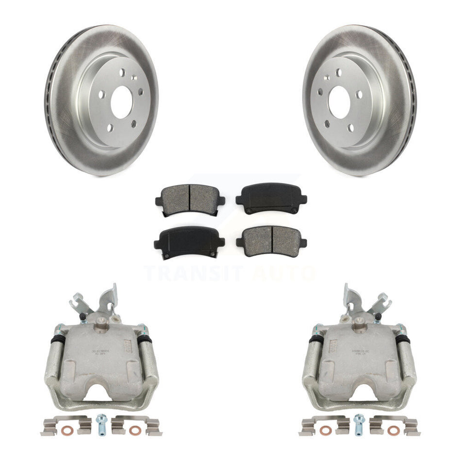 Rear Disc Brake Caliper Coated Rotors And Semi-Metallic Pads Kit For Chevrolet Impala Buick LaCrosse Malibu Regal Cadillac XTS KCG-100100S