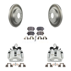 Rear Disc Brake Caliper Coated Rotors And Ceramic Pads Kit For Audi A4 Quattro KCG-100100T