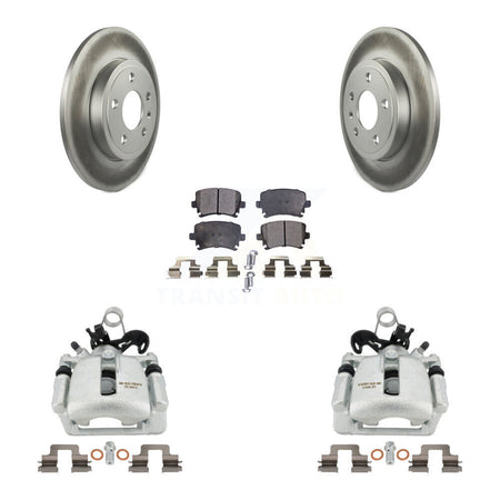 Rear Disc Brake Caliper Coated Rotors And Ceramic Pads Kit For Audi A4 Quattro KCG-100100T by Transit Auto