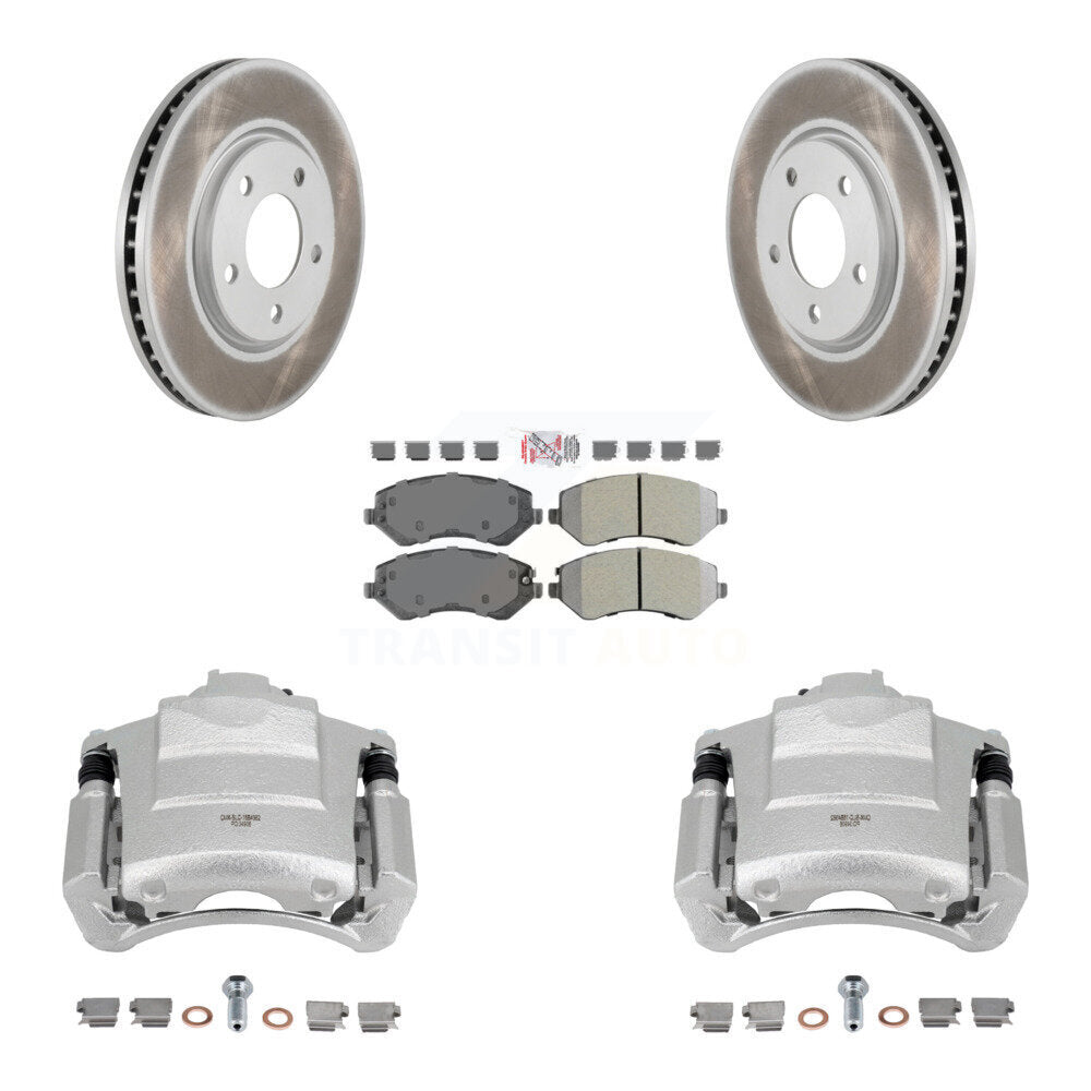 Front Disc Brake Caliper Coated Rotors And Semi-Metallic Pad Kit For Dodge Grand Caravan KCG-100101N