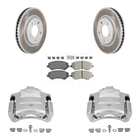 Front Disc Brake Caliper Coated Rotors And Semi-Metallic Pad Kit For Dodge Grand Caravan KCG-100101N