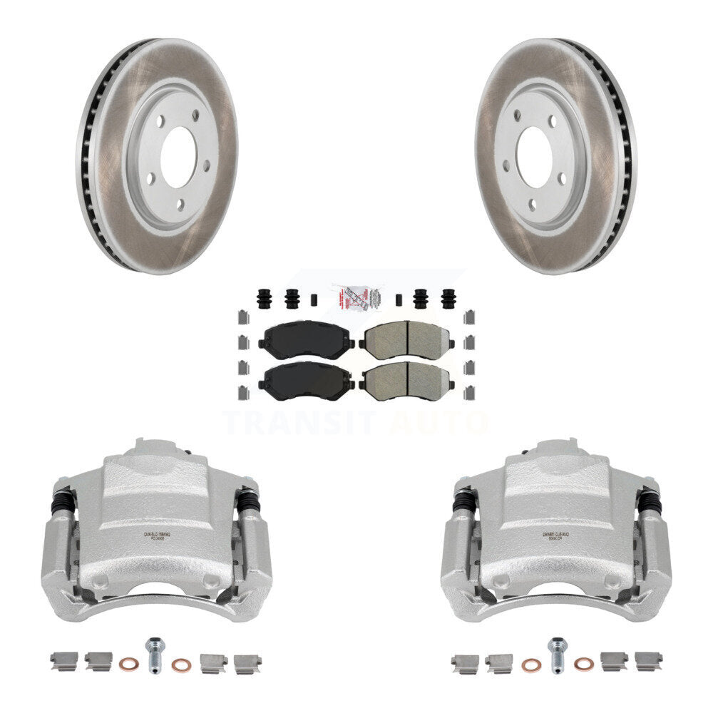 Front Disc Brake Caliper Coated Rotors And Semi-Metallic Pad Kit For Dodge Grand Caravan KCG-100102N