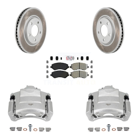 Front Disc Brake Caliper Coated Rotors And Semi-Metallic Pad Kit For Dodge Grand Caravan KCG-100102N