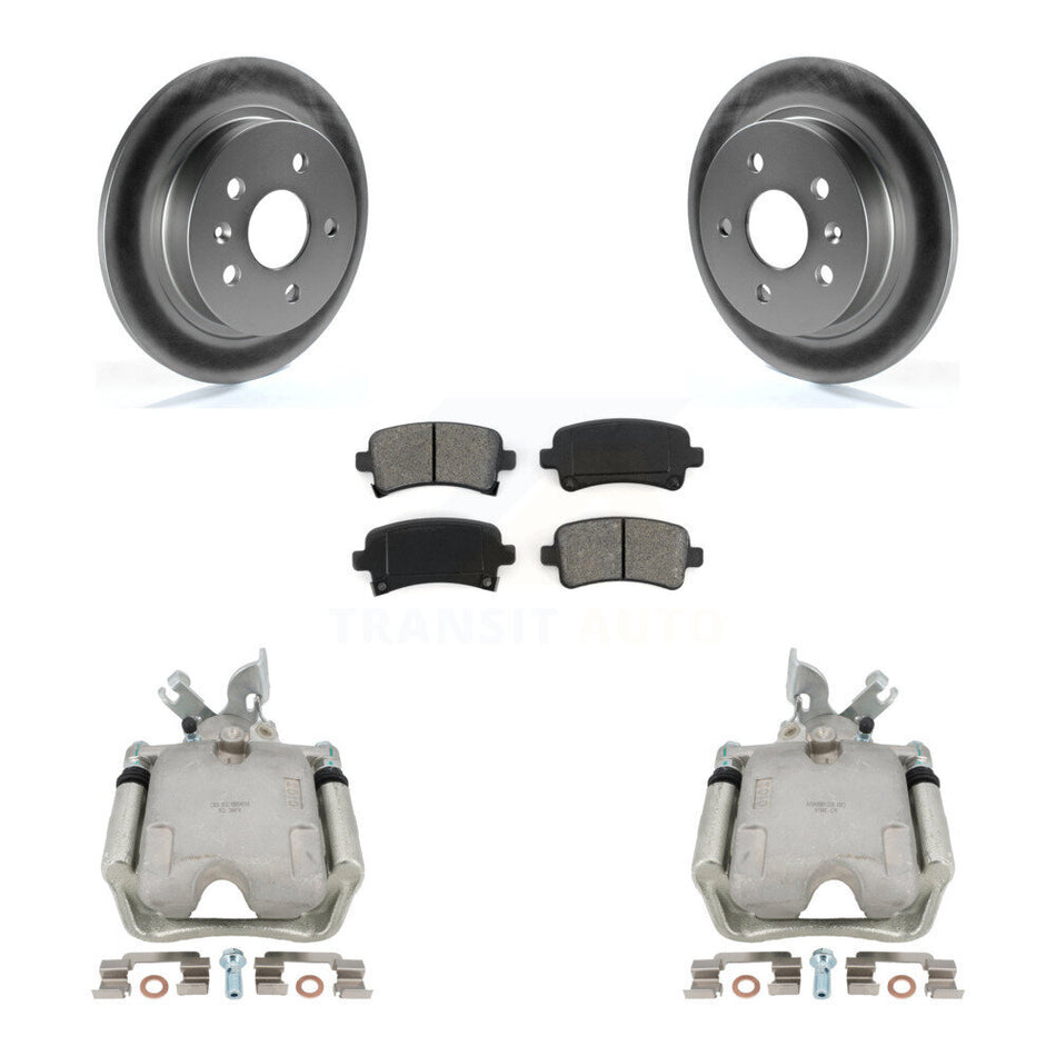 Rear Disc Brake Caliper Coated Rotors And Semi-Metallic Pads Kit For Buick LaCrosse Regal With Solid Rotor KCG-100102S