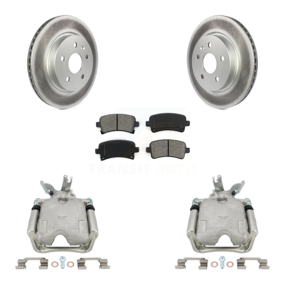 Rear Disc Brake Caliper Coated Rotors And Semi-Metallic Pads Kit For ...