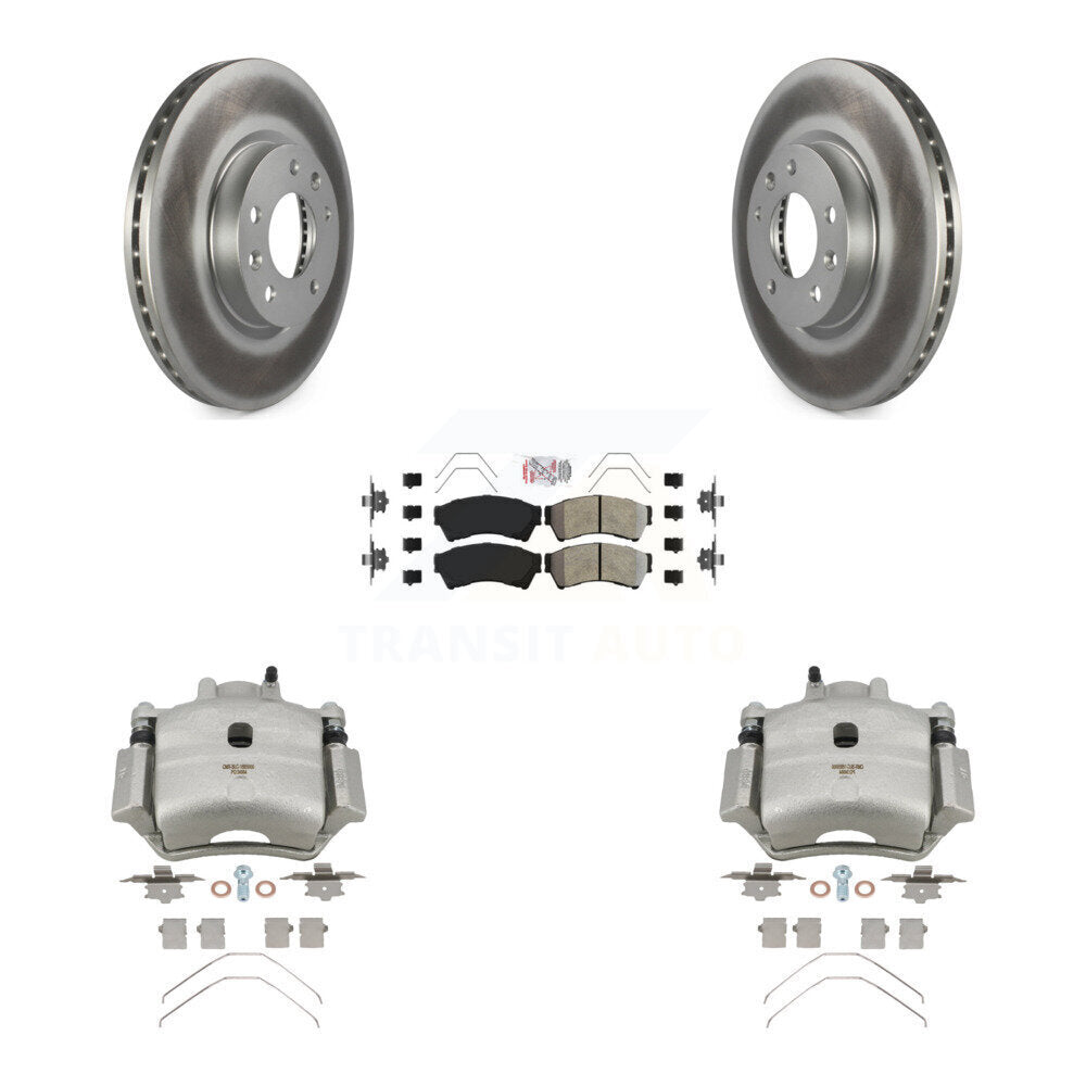 Front Brake Caliper Coat Rotor Semi-Metallic Pad Kit For Ford Fusion Mazda 6 Lincoln MKZ KCG-100104N