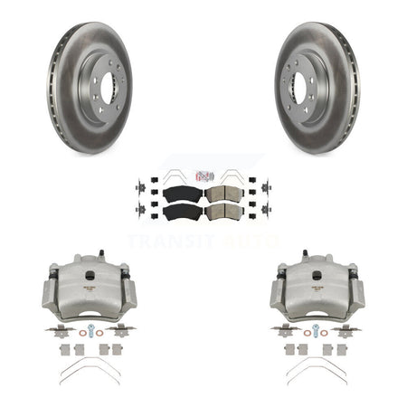 Front Brake Caliper Coat Rotor Semi-Metallic Pad Kit For Ford Fusion Mazda 6 Lincoln MKZ KCG-100104N