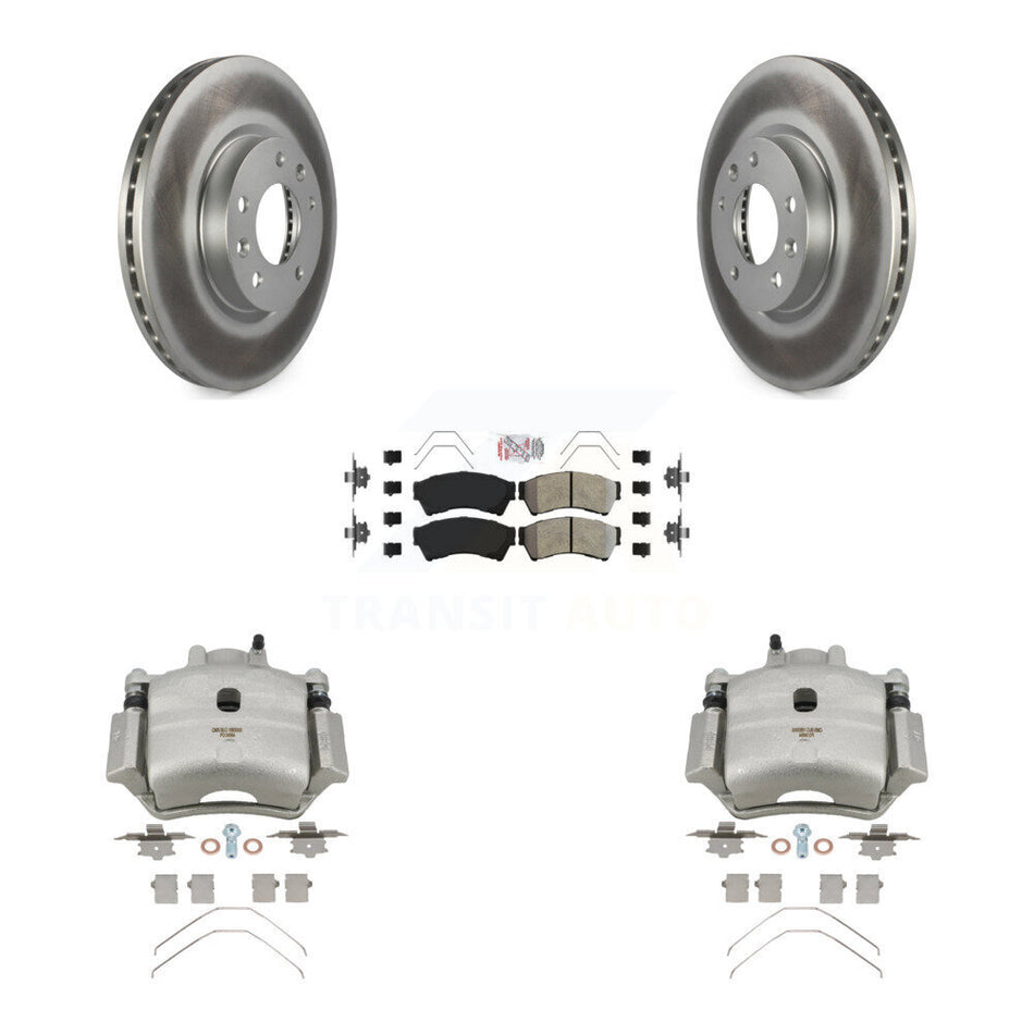 Front Brake Caliper Coat Rotor Semi-Metallic Pad Kit For Ford Fusion Mazda 6 Lincoln MKZ KCG-100104N