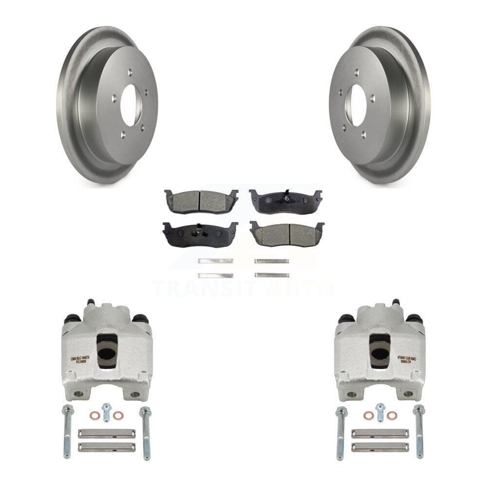 Rear Disc Brake Caliper Coated Rotors And Semi-Metallic Pads Kit For Lincoln Blackwood KCG-100104P