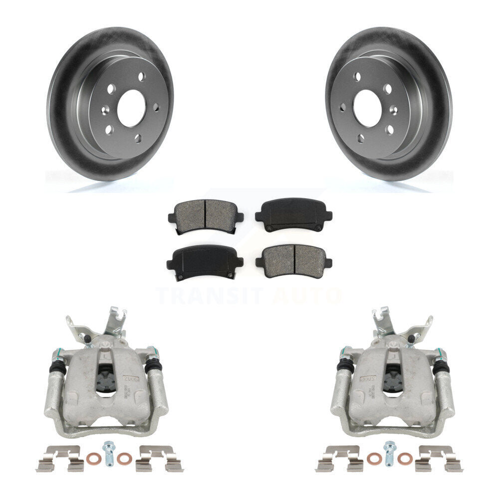 Rear Disc Brake Caliper Coat Rotors & Semi-Metallic Pad Kit For Chevrolet Malibu Limited KCG-100104S