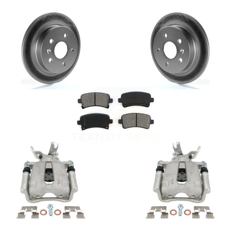 Rear Disc Brake Caliper Coat Rotors & Semi-Metallic Pad Kit For Chevrolet Malibu Limited KCG-100104S